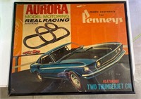 Vintage art Aurora Model Motoring Teal