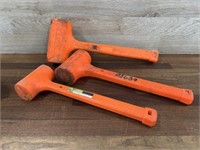 3 used Pittsburgh dead blow hammers- cracked