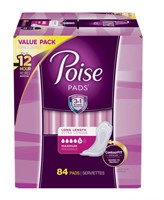 Poise Incontinence Pads, 84ct