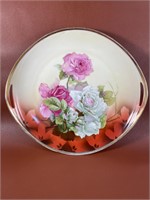 Hand Painted Floral Rose Plate  Bararian China