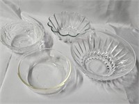 NICE MISC LOT OF GLASS SERVING BOWLS! SMALLEST