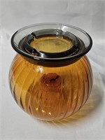 5.5"X5" AMBER GLASS VOTIVE CANDLE HOLDER OR