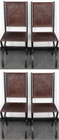 Morgan Colt Style Leather & Steel Side Chairs, 4