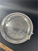 Silver -plate platter in protective bag