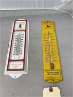 John Deere Advertising Thermometer & JI Case