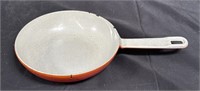 Small vintage French-style enameled cast iron pan