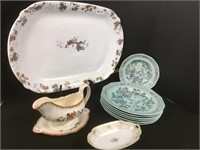 13" x 20" Limoges Platter, 6 Plates, More