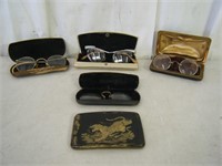 4 count antique eyewear & metal case