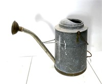 Galvonized Tin & Brass Watering Can 13"T