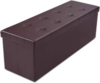 N2285  Giantex 45" Folding Storage Ottoman, Faux L