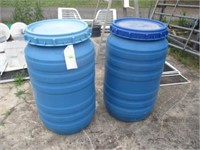 2 55gal barrels, screw-on lids