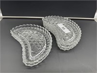 5 American Fostoria crescent salad plates