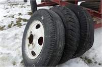 3 - 8.25x20 Tires on Rims
