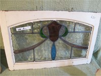 ENGLISH EARLY STAINED GLASS CLEAN 25 BY 16