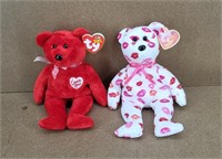 2pc Valentine TY Beanies Babies