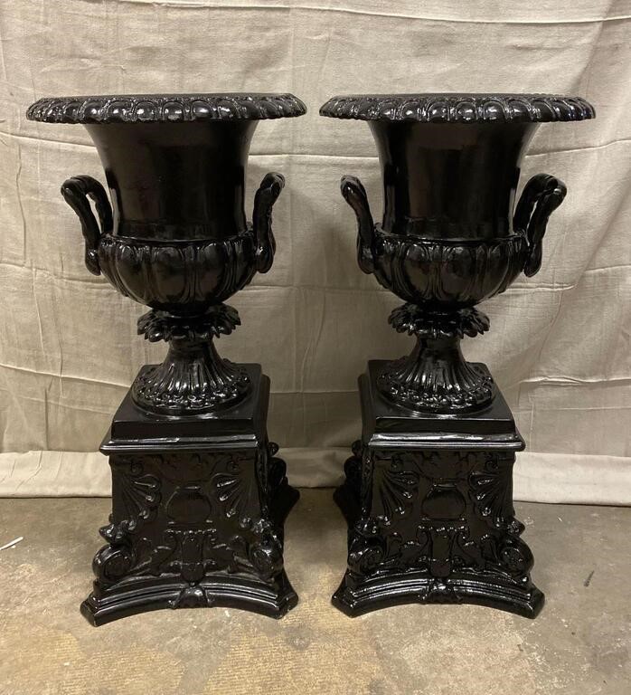 30" Metal Urn Planters