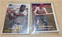 (2) 1957 TOPPS LARRY DOBY & RICHIE ASHBURN CARDS