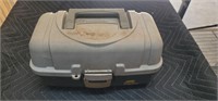 Gray Tackle Box with Assorted Accessories