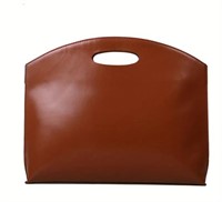 Minimalist PU leather Clutch Handbag Women, Brown