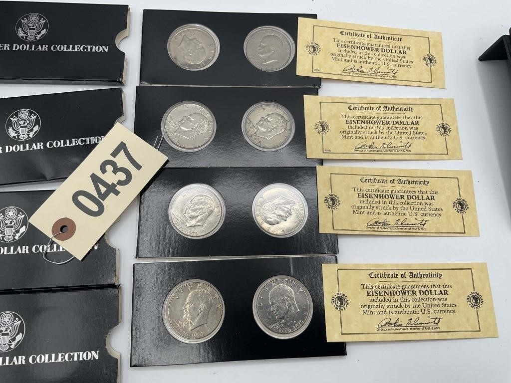 GROUP OF 4 EISENHOWER DOLLAR COLLECTION PAIRS IN O