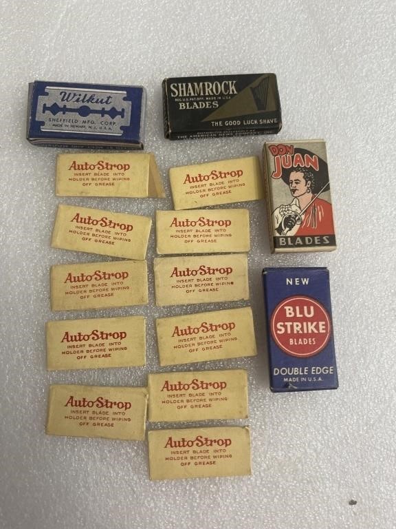 Vintage advertising razor blade packs, Don Juan