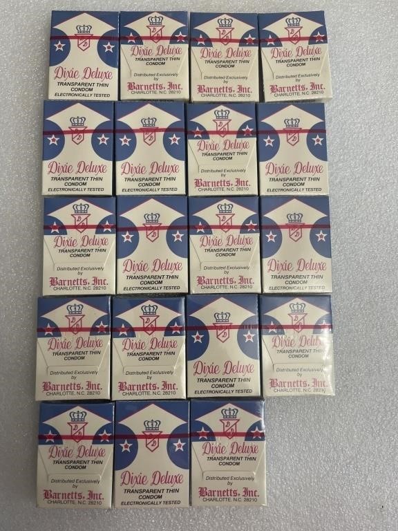 Vintage lot of sealed, Dixie deluxe condoms,