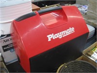 playmate igloo cooler (writting on the back )
