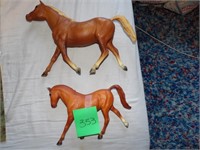 2  Breyer Horses large and small, large has brand