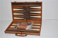 Vintage Portable Backgammon Set - Clean