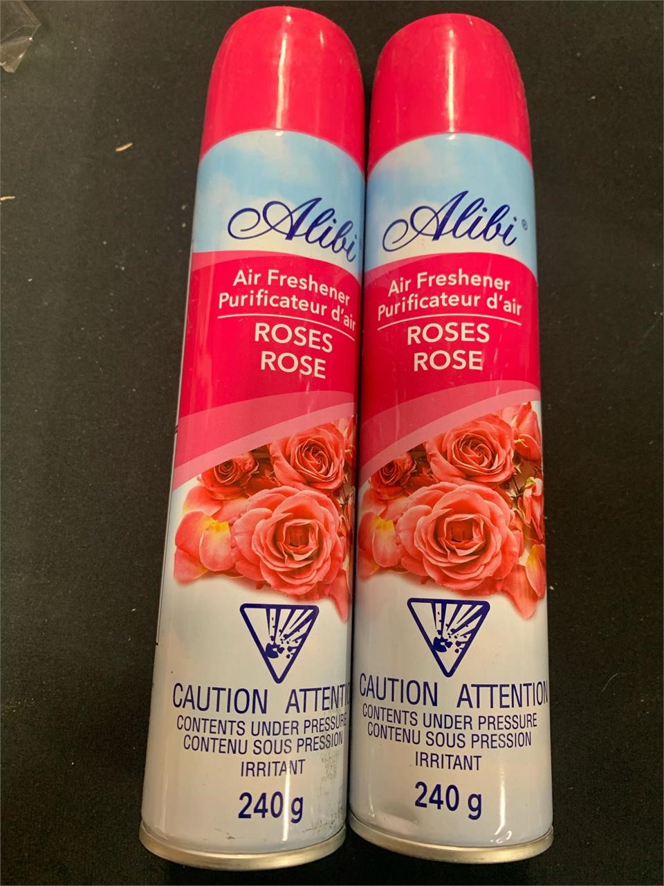 Lot Of 2 Alibi Air Freshener Rose 240 G