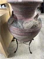 Southwestern Design Pot With Decorative Stand