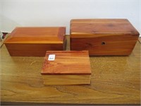 3 Small Wood Boxes