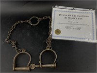 Set of leg irons  claimed to be from the movie set
