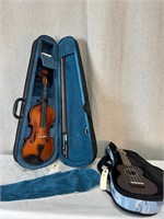 Violin w/Hard Case, Makai Ukulele w/Soft Case