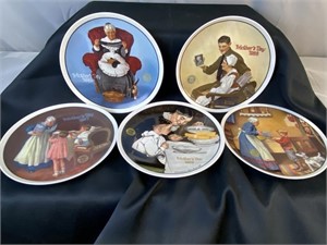 5 Norman Rockwell Knowles Collector Plates