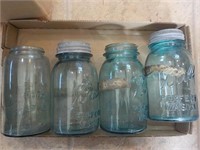 4 Atlas and Ball blue canning jars KITCHEN