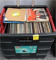 ROLLING CRATE OF OLD LP RECORDS