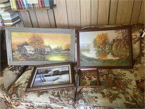 Landscape pictures wooden frames