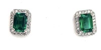 Sterling Silver 2.50ct Emerald Earrings