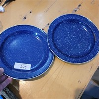 2 BLUE GRANITE PLATES