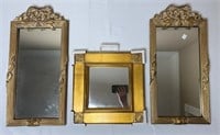 3 Decorative Gold Mirrors 

Two matching