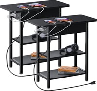 Side Tables,End Table Set of 2 with USB Ports