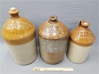 English Stoneware Jugs Lot of 3