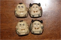 Set of 4 Small Chinese Resin Figurines