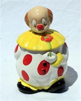 Vintage Japan Clown Ceramic Cookie Jar Good Shape
