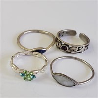 $120 Silver Lot Of 4 Ring