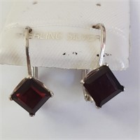 $100 Silver Garnet Earrings