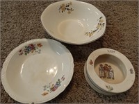 Floral & cream dishes, Homer Laughlin