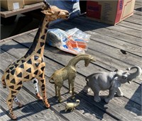 Giraffe and Elephant Figurines