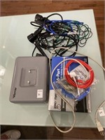 LOT OF ASSORTED CABLE / CASHBOX (NO KEY)